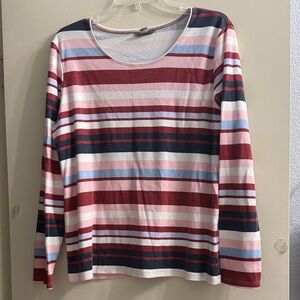 Style & Co. Multicolor Striped Long Sleeve Tee